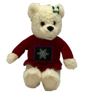 Hallmark Kiss Kiss Mistletoe Plush GIRL Bear Stuffed Animal Christmas 10 Inch